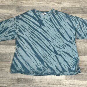 Kinesis blue tie dye 3/4 sleeve top 100% cotton womens 3X M27